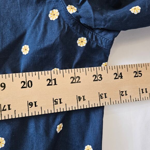 Levi's Floral Button Up Long Sleeve Shirt Blue White Large - Picture 7 of 8